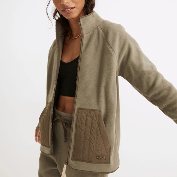 Madewell Jackets & Blazers - Madewell MWL‎ Betterfleece Zip Quilted-Pocket Jacket in pressed Sage
